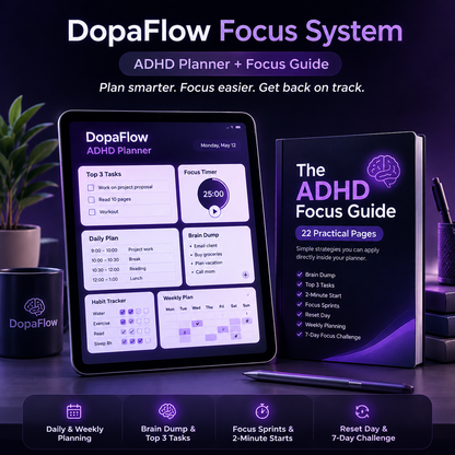 DopaFlow Focus System – ADHD Planner + Focus Guide
